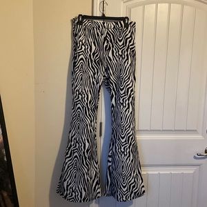 Flare zebra print pants